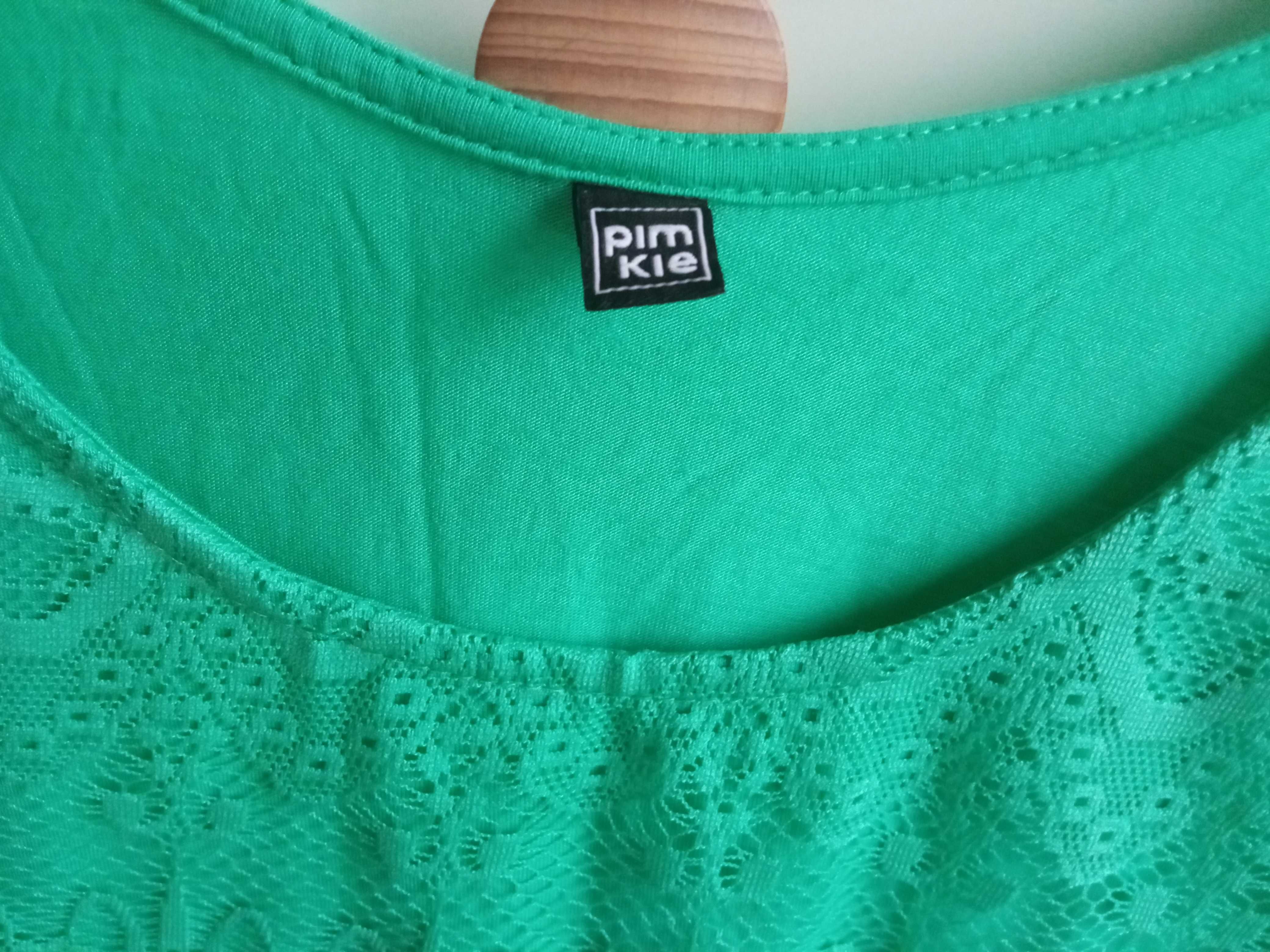 Bluzka top koszulka koronkowa pimkie zielona S 36