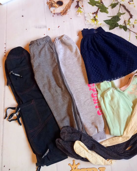 Брюки штани джогери спортивні на флісі шкільні в клітинку теплі 6 7 р