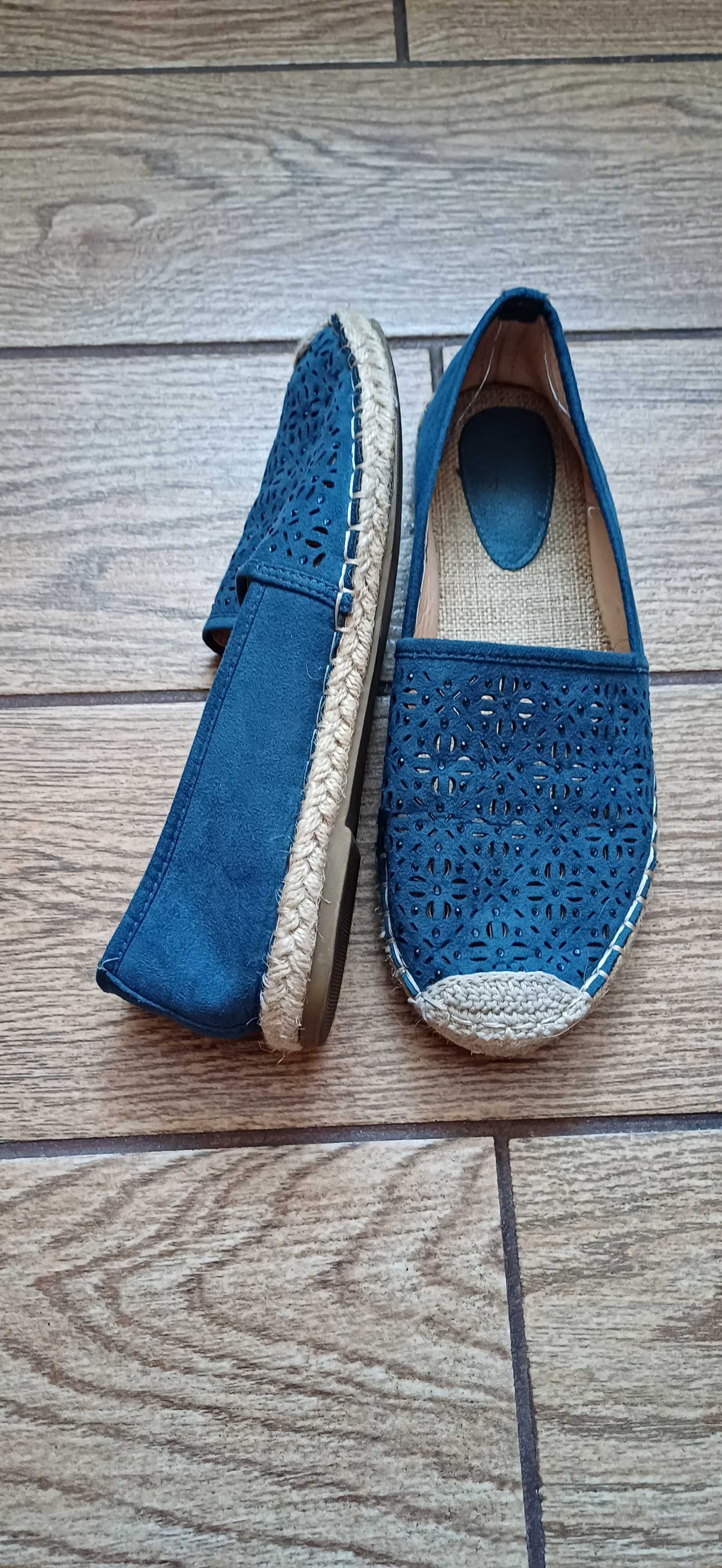 Granatowe# niebieskie espadryle Jenny Fairy# buty letnie r. 38