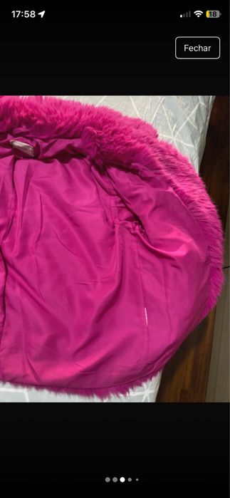 Casaco de pelo rosa