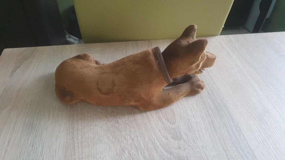 KIWACZEK XXL PRL! Pies z kiwającą głową, welur 27cm RETRO