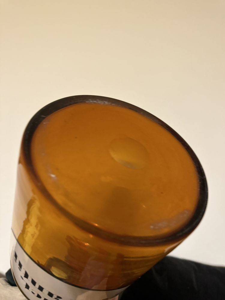 Vintage szklana butelka słój apteczny na leki oldschool tinet aurantii