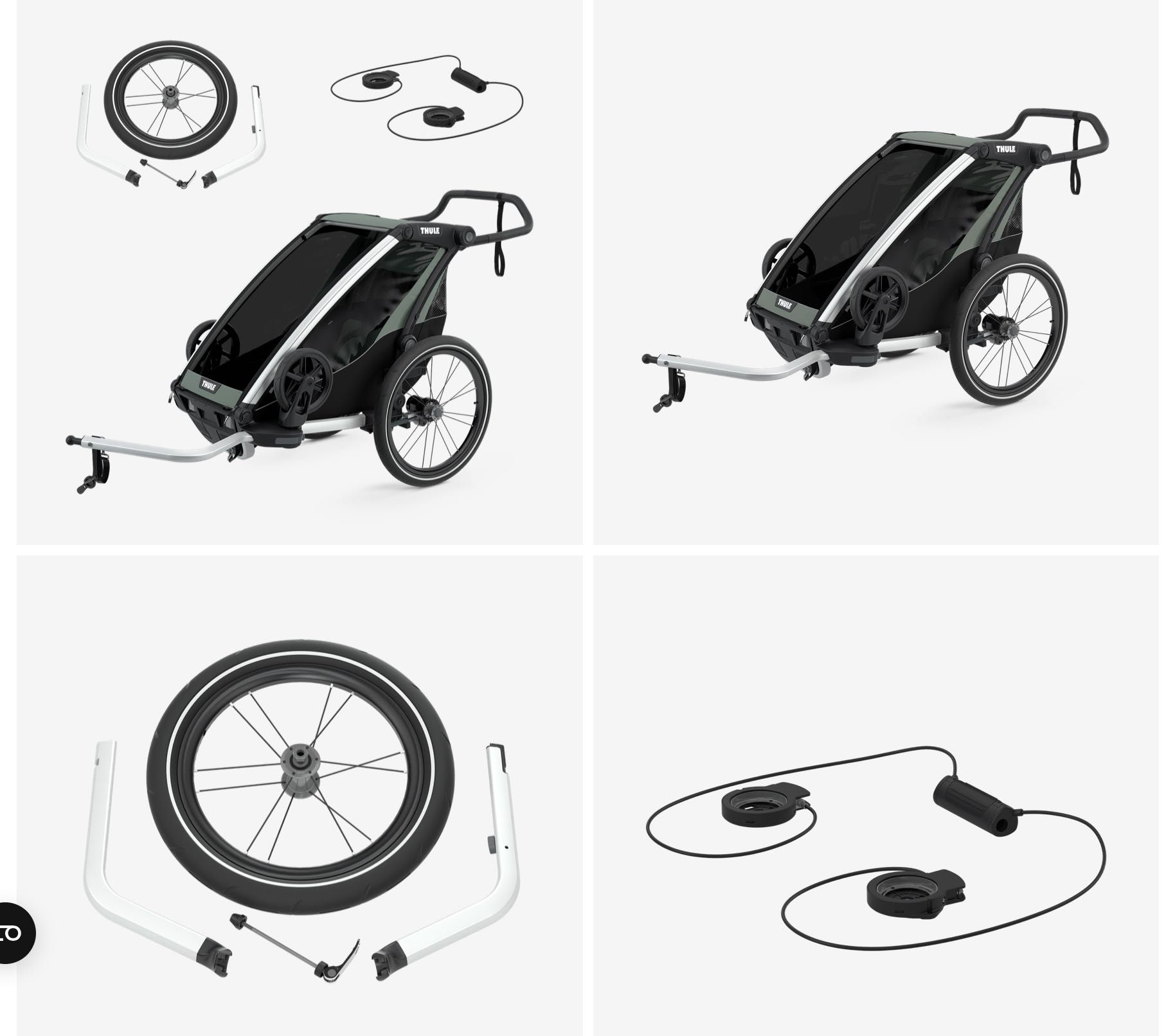 Przyczepka rowerowa Thule - MEGA ZESTAW: rower, rolki, bieganie