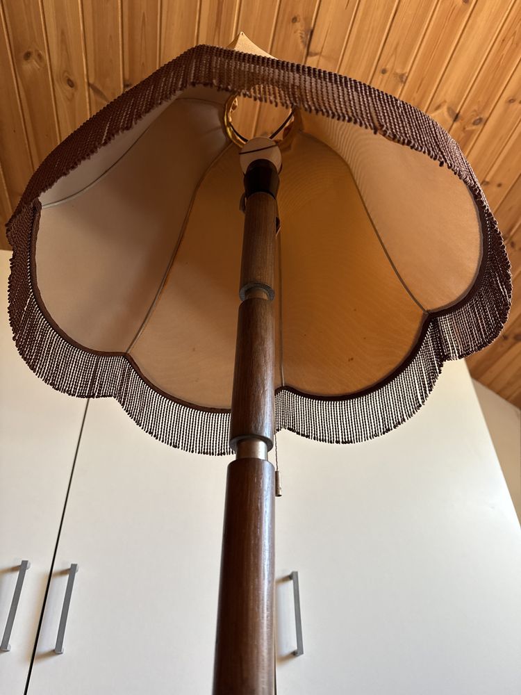 Lampa stojąca z kloszem nocna PRL