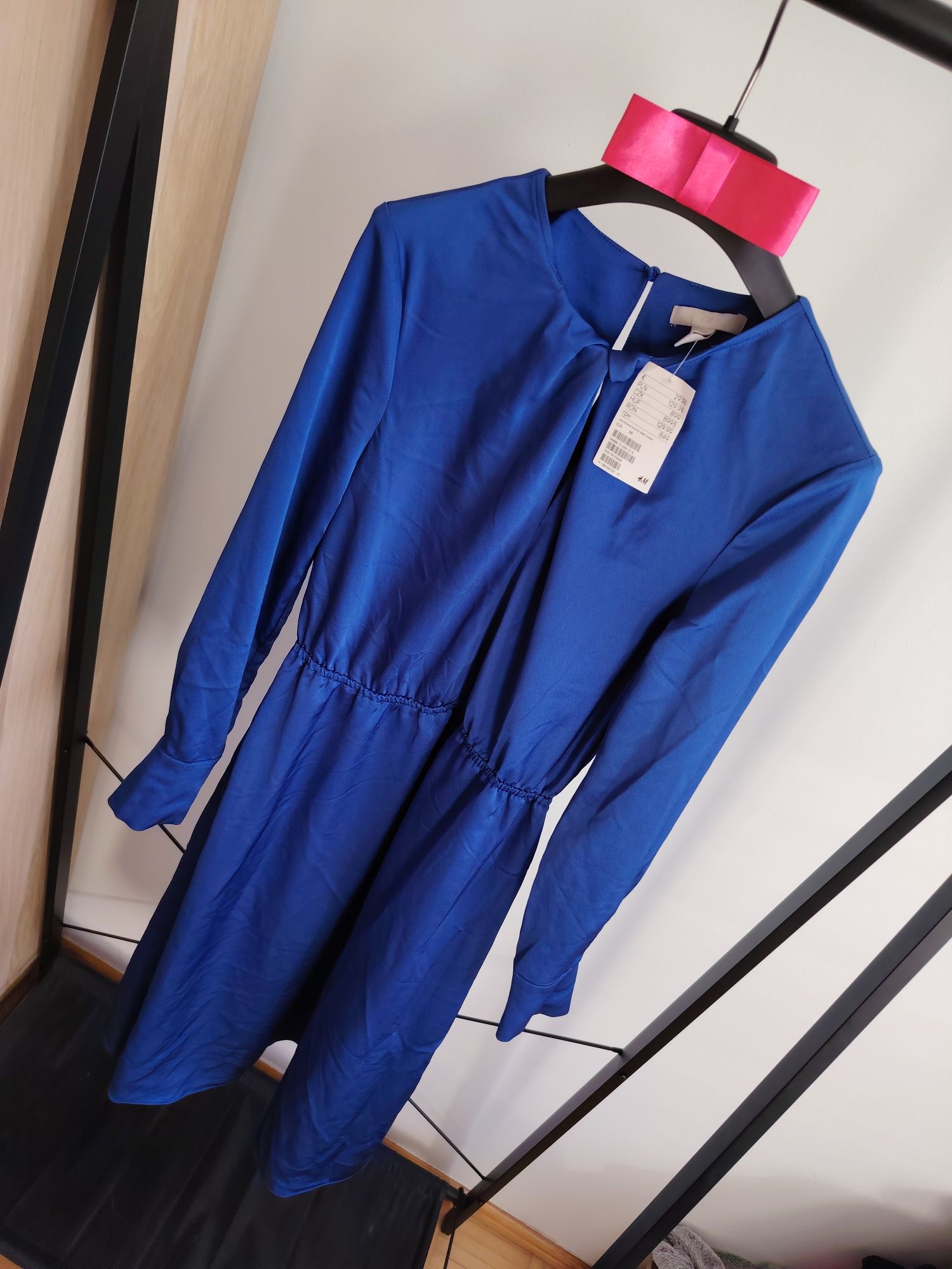 H&M nowa chabrowa zjawiskowa sukienka midi 36