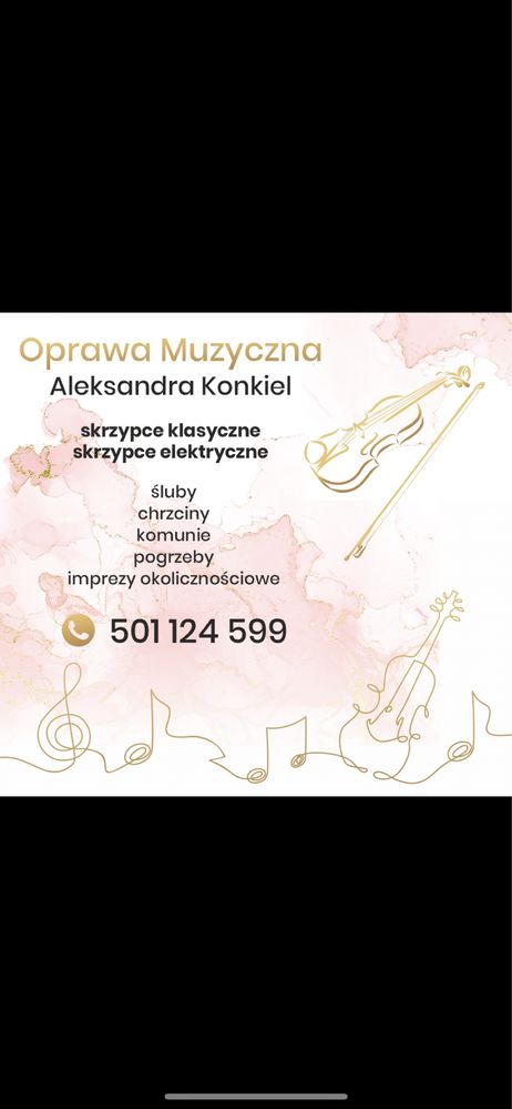 Profesjonalna gra na skrzypcach -ślub, chrzciny, pogrzeb