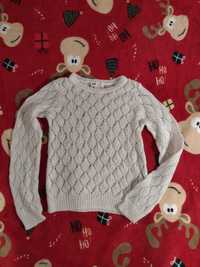 H&M sweter ażurowy sweterek r 122 128 kremowy