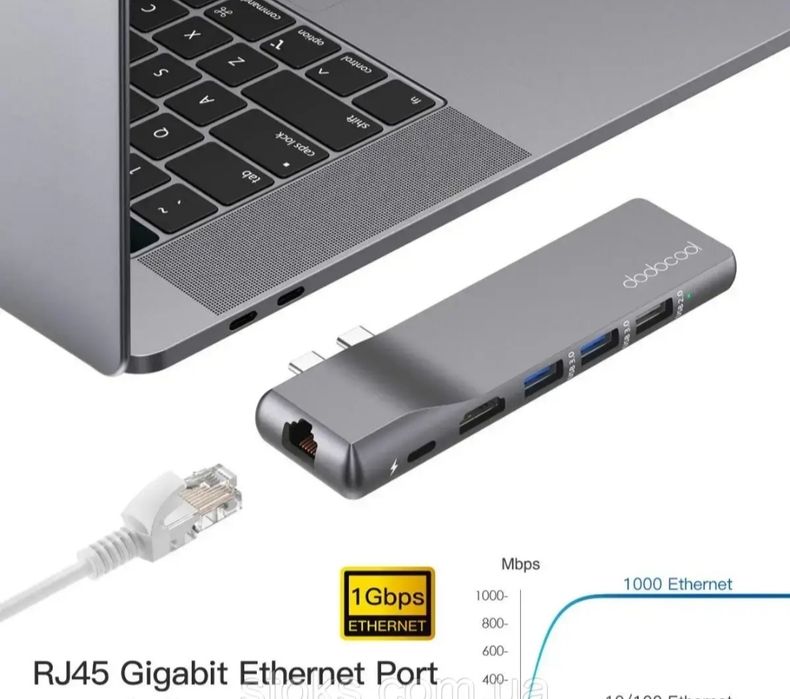 Многопортовый адаптер хаб для MacBook Dodocool DC73GY