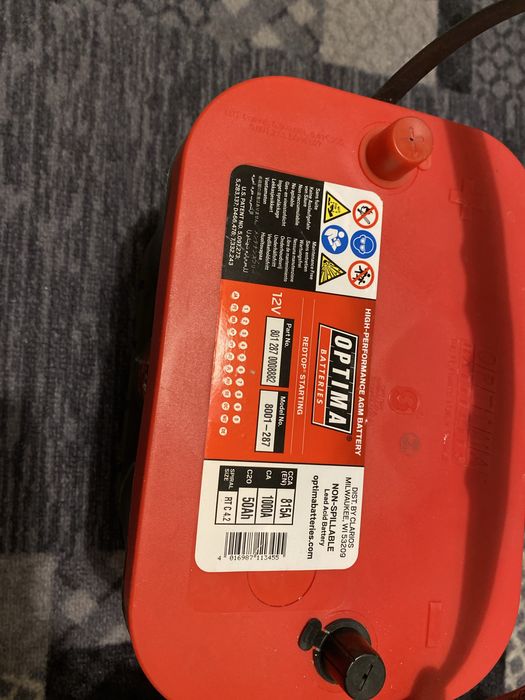 Optima RTC 4.2 Akumulator AGM Red Top 12V 50Ah 815A Nowy Oryginał