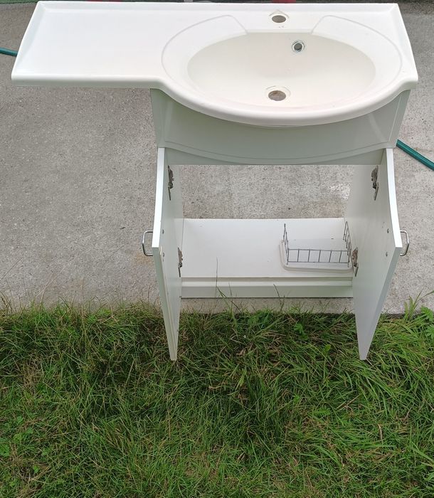 Umywalka + 2 X szafka podwójna lany marmur i ceramika ciężka solidna