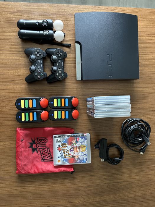 Ps3 slim + jogos + acessórios