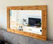 Lustro 120x80 w ramie drewnianej, stare drewno, deski z odzysku