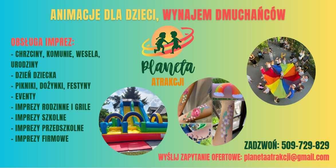 animacje, animator, wynajem, dmuchaniec, skakaniec, festyn, piknik