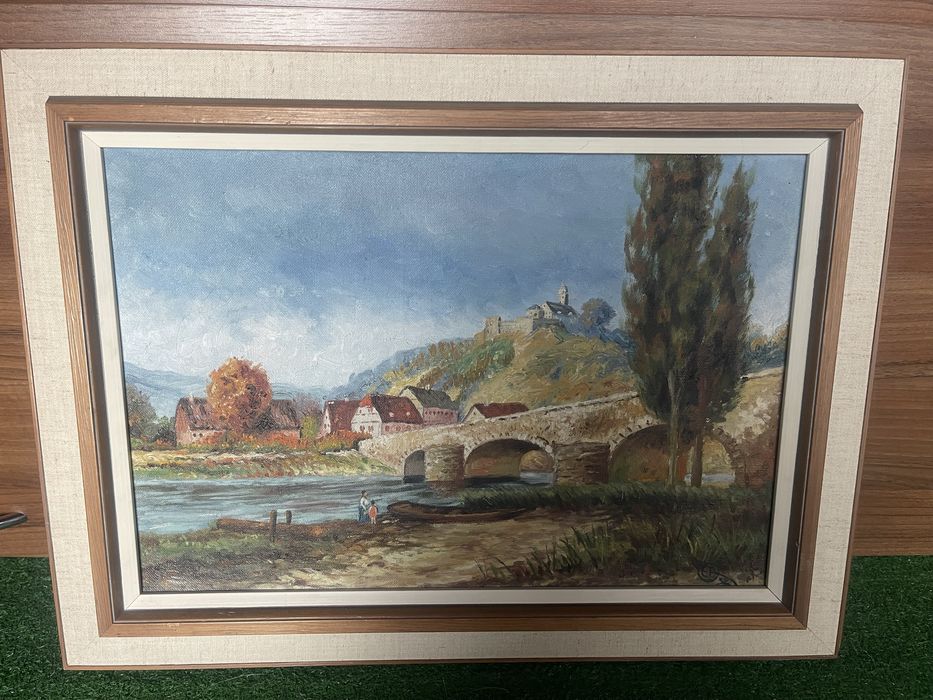 Stary obraz malowany na płótnie