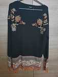 Czarny sweter Desigual z kolorowymi wstawkami M/L