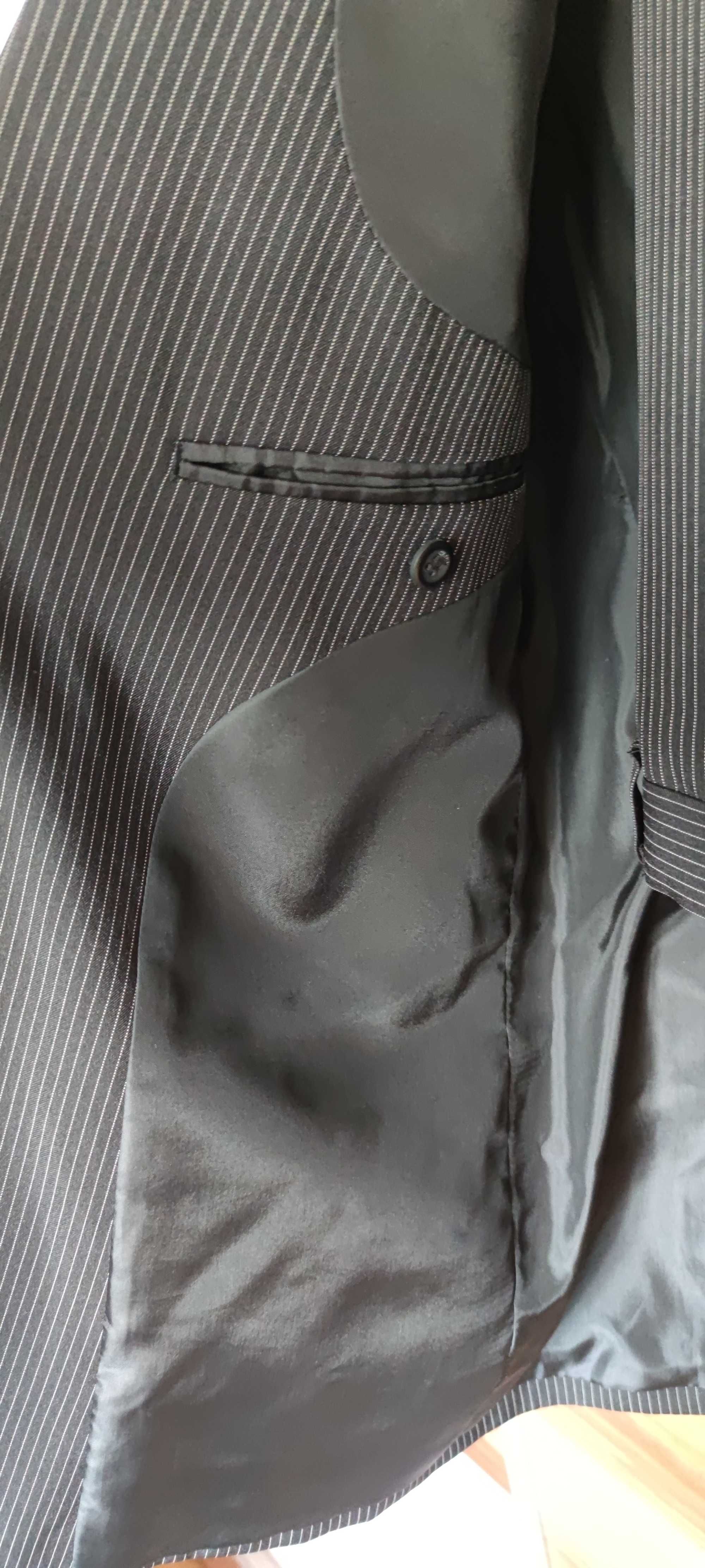 Garnitur CLOCKHOUSE, czarny w paski, rozmiar 92/182, Slim Fit