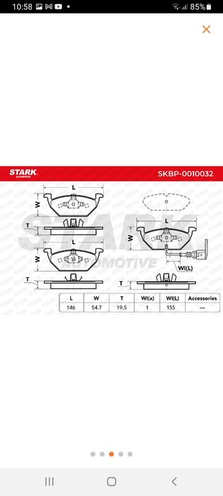 Pastilhas de travao stark vw/seat/audi/skoda.