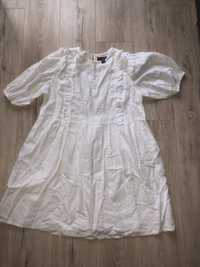 Biała krótka sukienka z ażurem  primark