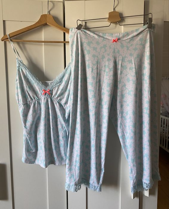 Pizama dwuczęściowa spodnie i top wygodna piżama romantyczna