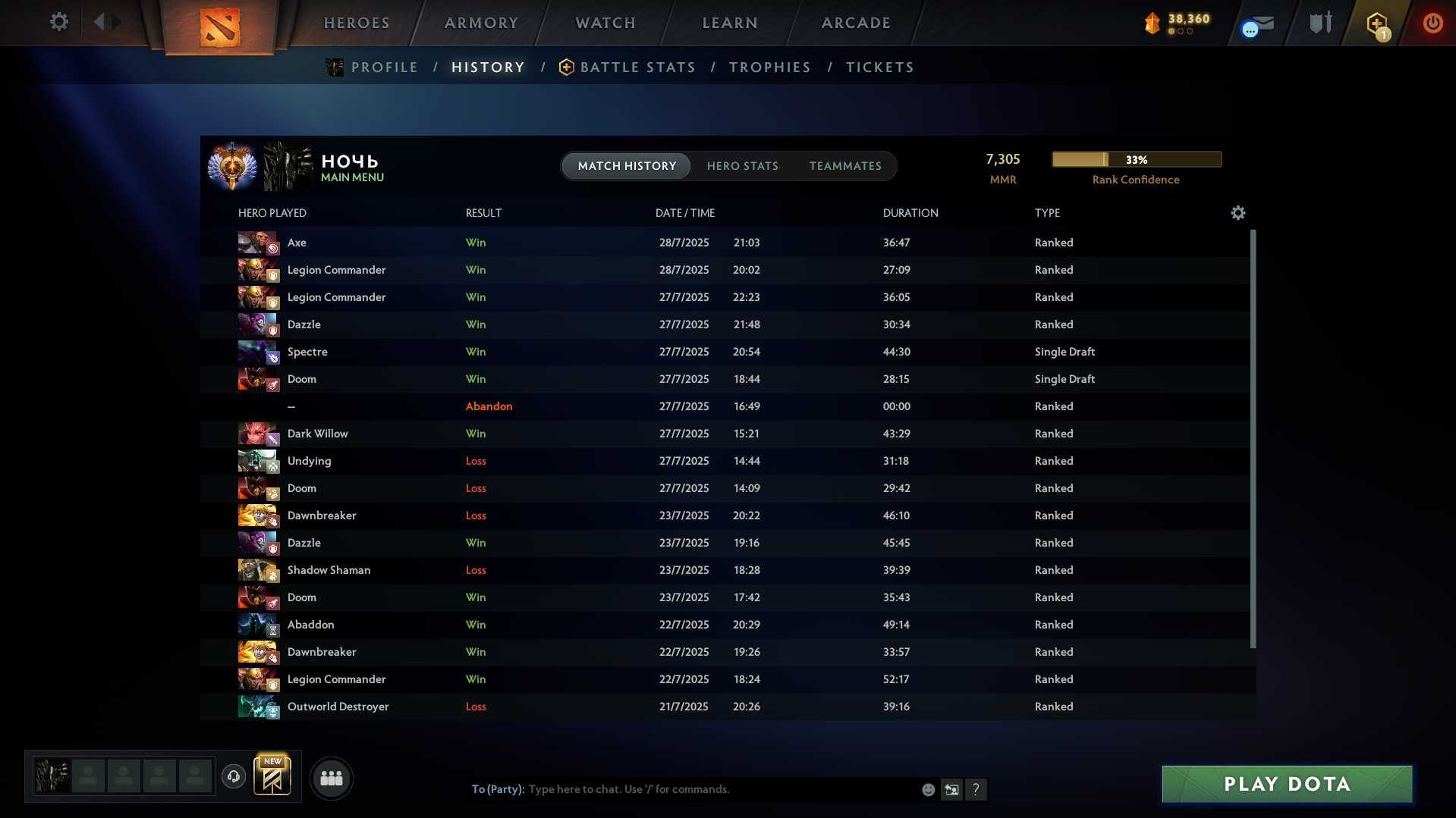Аккаунт дота 2 7300 MMR