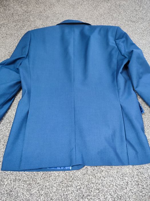 Garnitur młodzieżowy 60 % wełna granatowy męski XL/ L na 180 cm