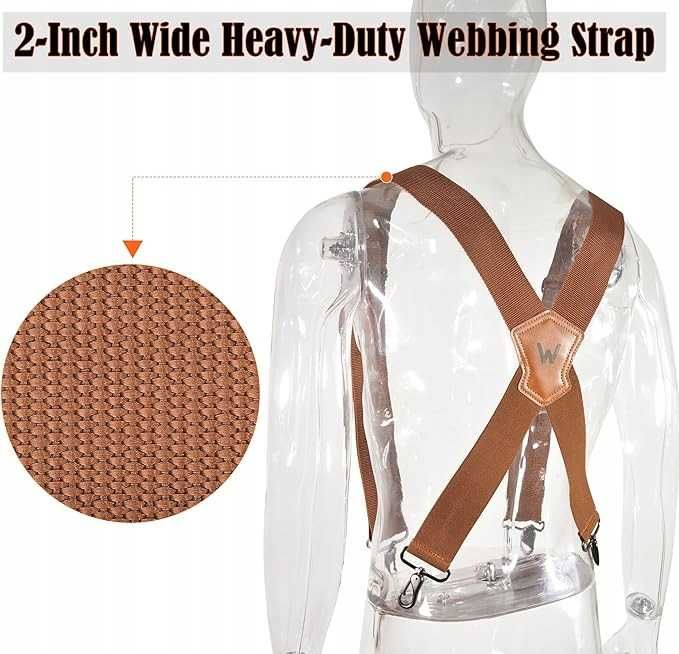 Szelki WELKINLAND, Bardzo wytrzymałe męskie, z obrotowym haczykiem.