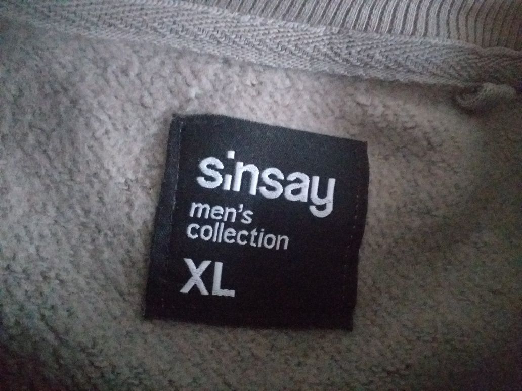 Nowa bluza męska szara y2k vintage Sinsay cyber swag boxy XL