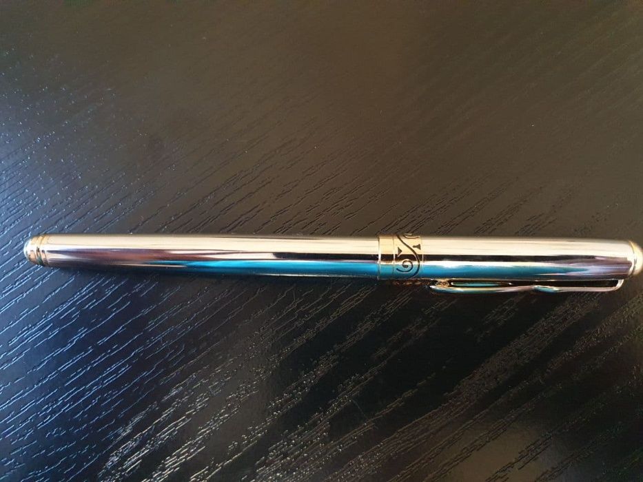 Комплект ручек (перо+роллер) в подарочном футляре, хром