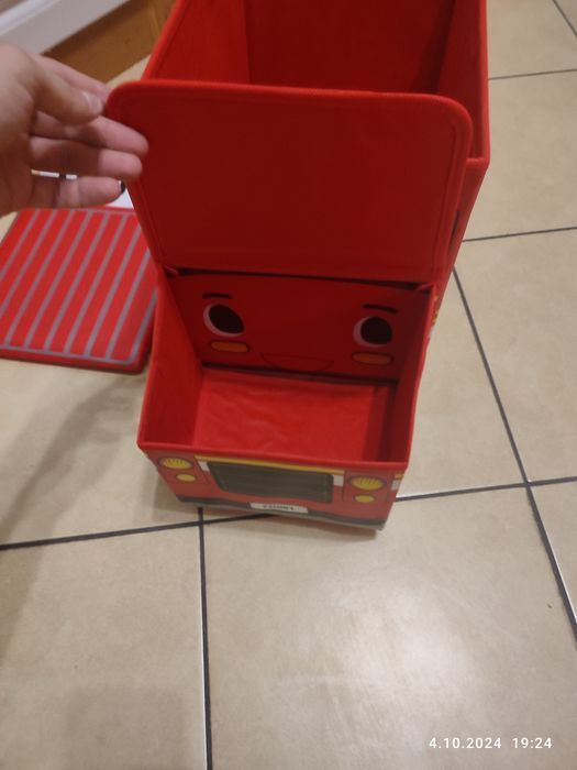 Nowy kosz pojemnik na zabawki dla dziecka Straż pożarna