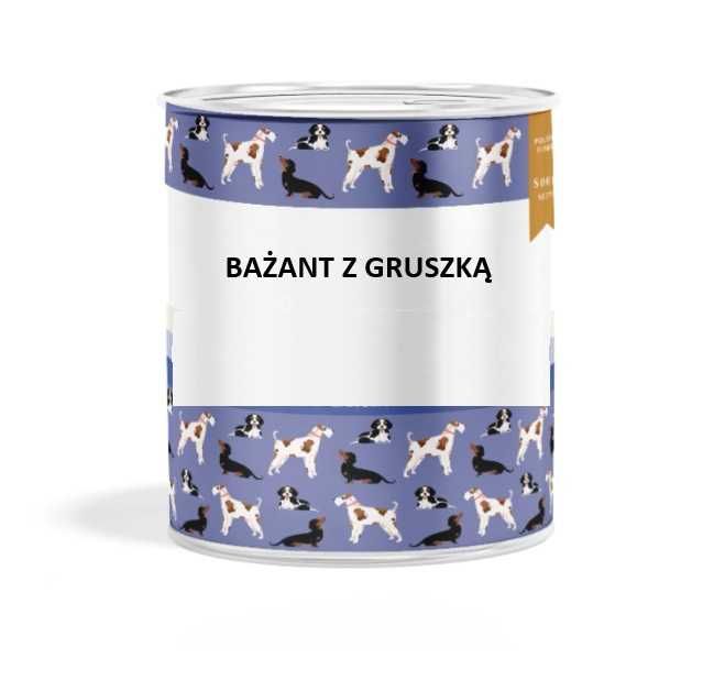 Monobiałkowa karma mokra dla psów, puszka 800g, bażant z gruszką