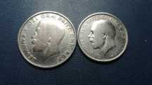 Wielka Brytania half crown 1925 + one florin 1920_srebro
