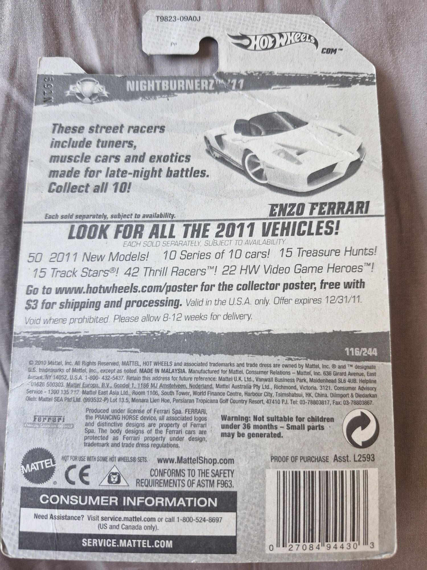 Hot Wheels Ferrari Enzo Nightburnerz 2011