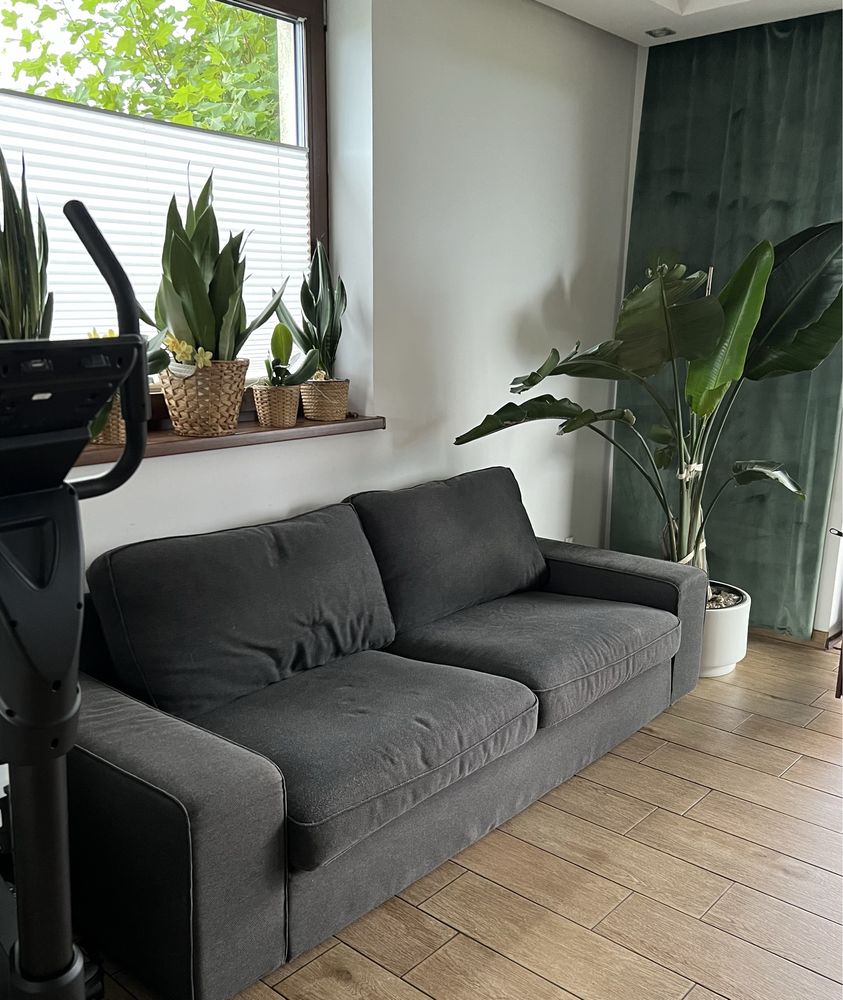 Sofa trzyosobowa ikea kivik szara kanapa prane pokrowce