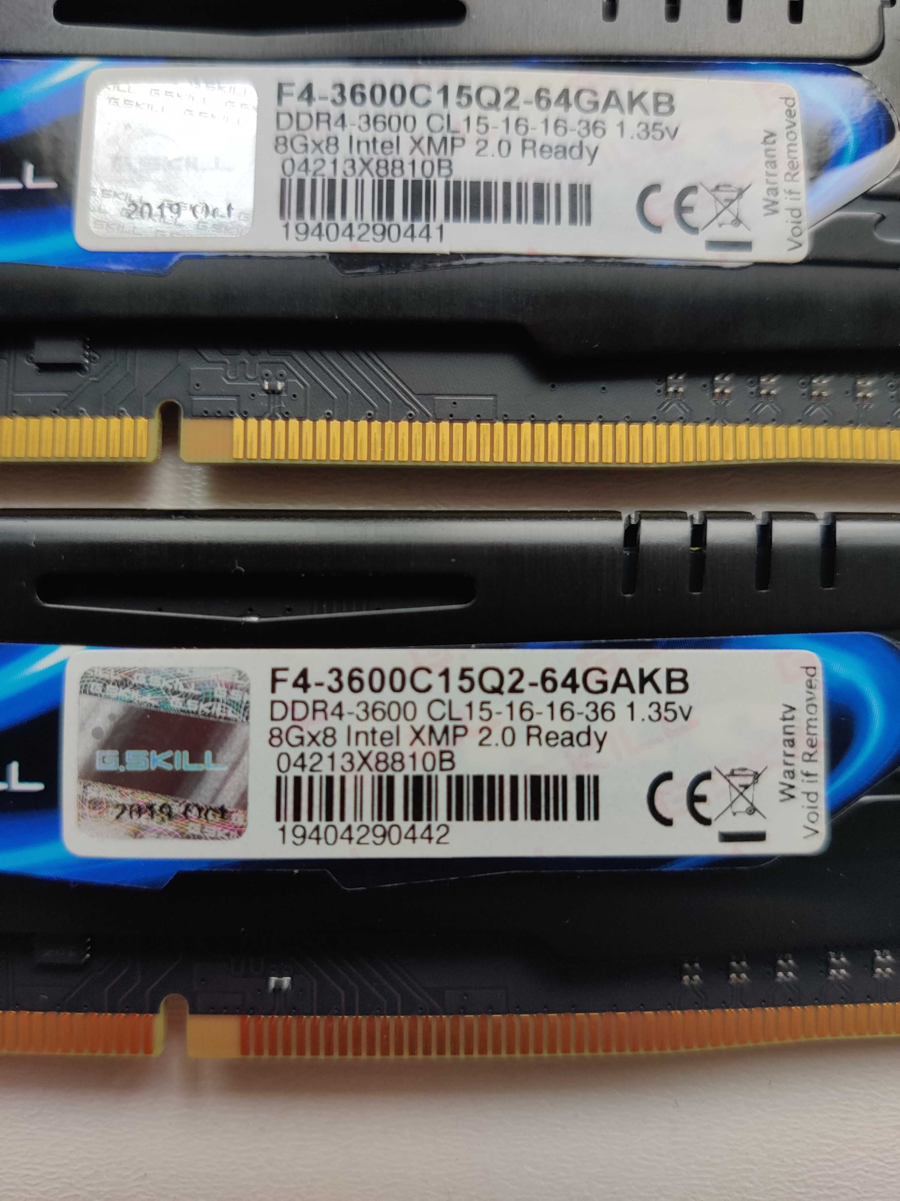 16GB 2x8GB 4x8GB B G.Skill ARES DDR4 3600MHz B-Die Samsung