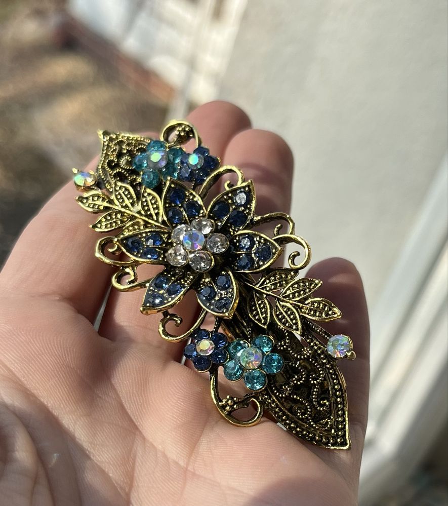 spinka w stylu vintage niebieska