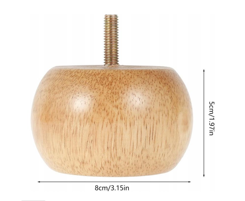 Lite drewno: 4 nogi • Muross 4 szt. Drewniane nogi do mebli, 5cm