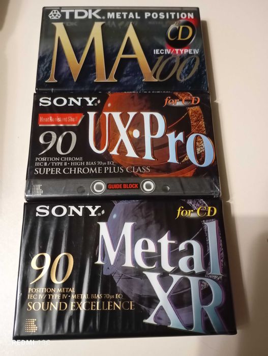 Аудиокассеты, TDK MA 100, Sony UX-Pro 90, Sony metal -xr 90