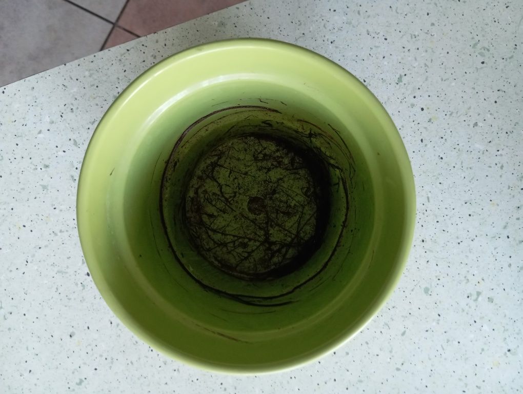 Doniczka osłonka ceramiczna średnia zielona