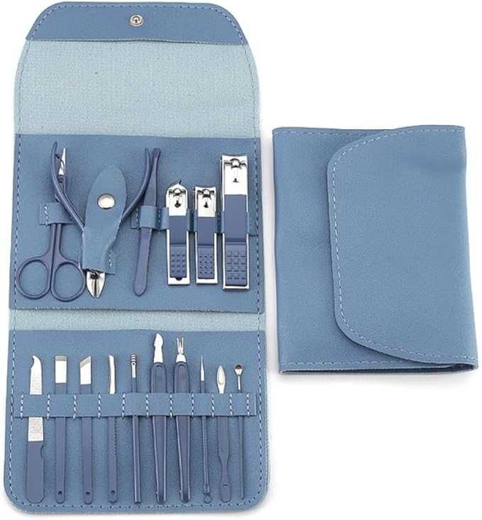 Zestaw do manicure pedicure paznokci akcesoria przybornik 16w1 etui