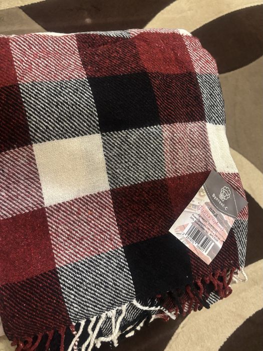 Новий вовняний теплий плед, покривало , 140*200, шерстяний плед