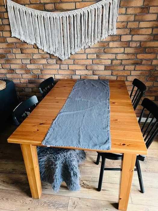 Lniany bieżnik na stół szary antracyt 45 cmx 150 cm 2 sztuki
