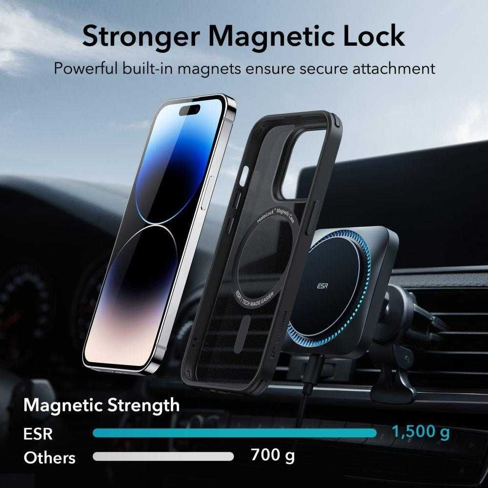 Etui iPhone 14 Pro ESR Classic Hybrid Halolock MagSafe + Szkło