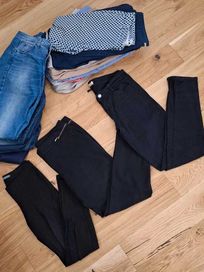 Zestaw czarnych spodni z obniżonym stanem Zara Reserved eleganckie