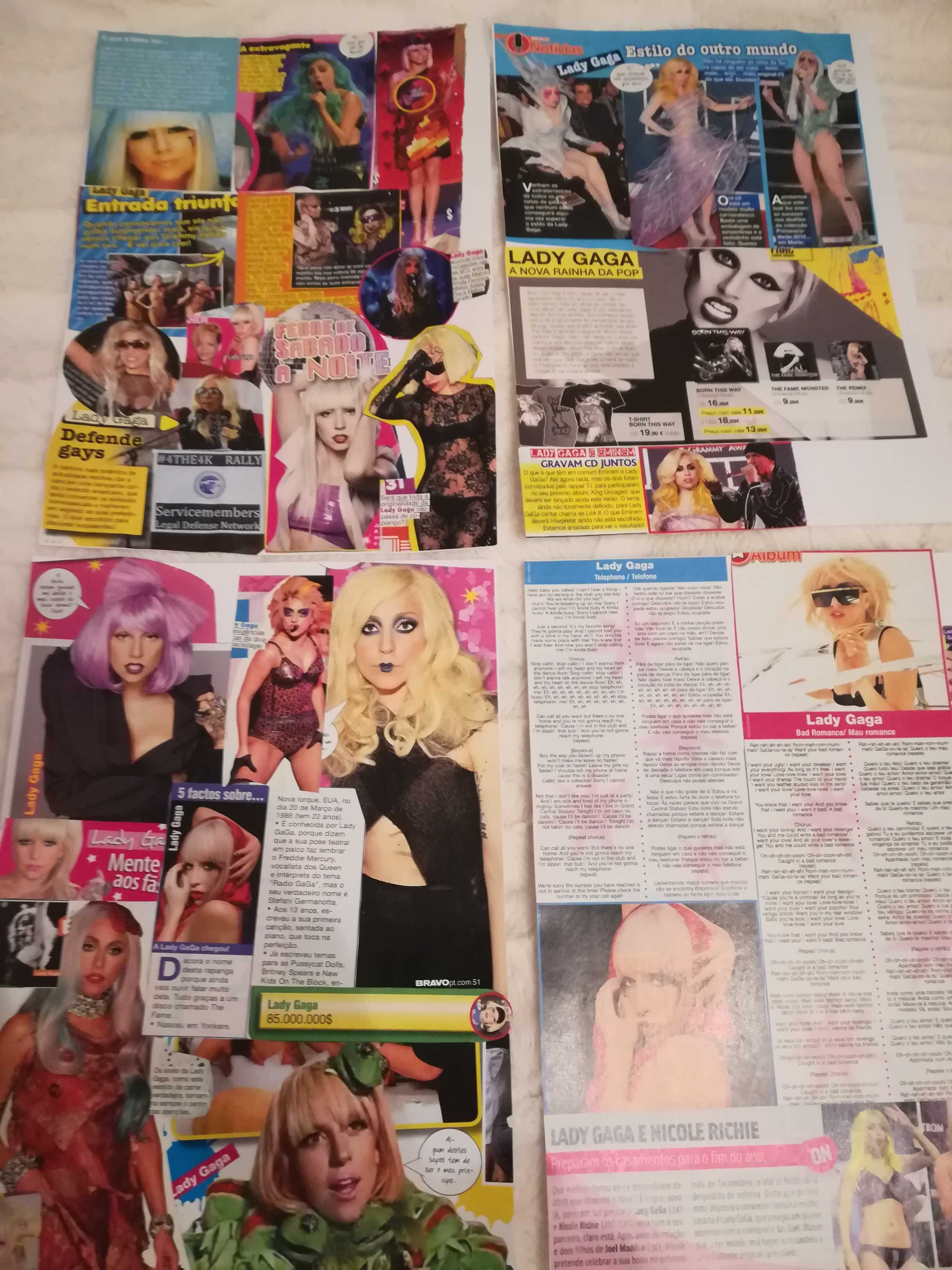 Páginas de Revistas e Recortes da Lady Gaga - Colecção