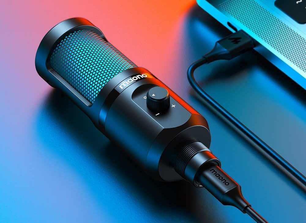 Микрофон конденсаторный USB Maono AU-PM461TR RGB для блогера