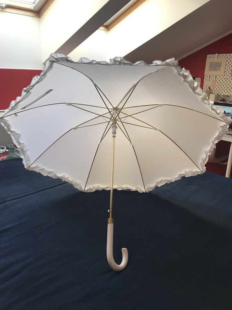 Parasol biały elegancki 100 cm średnicy