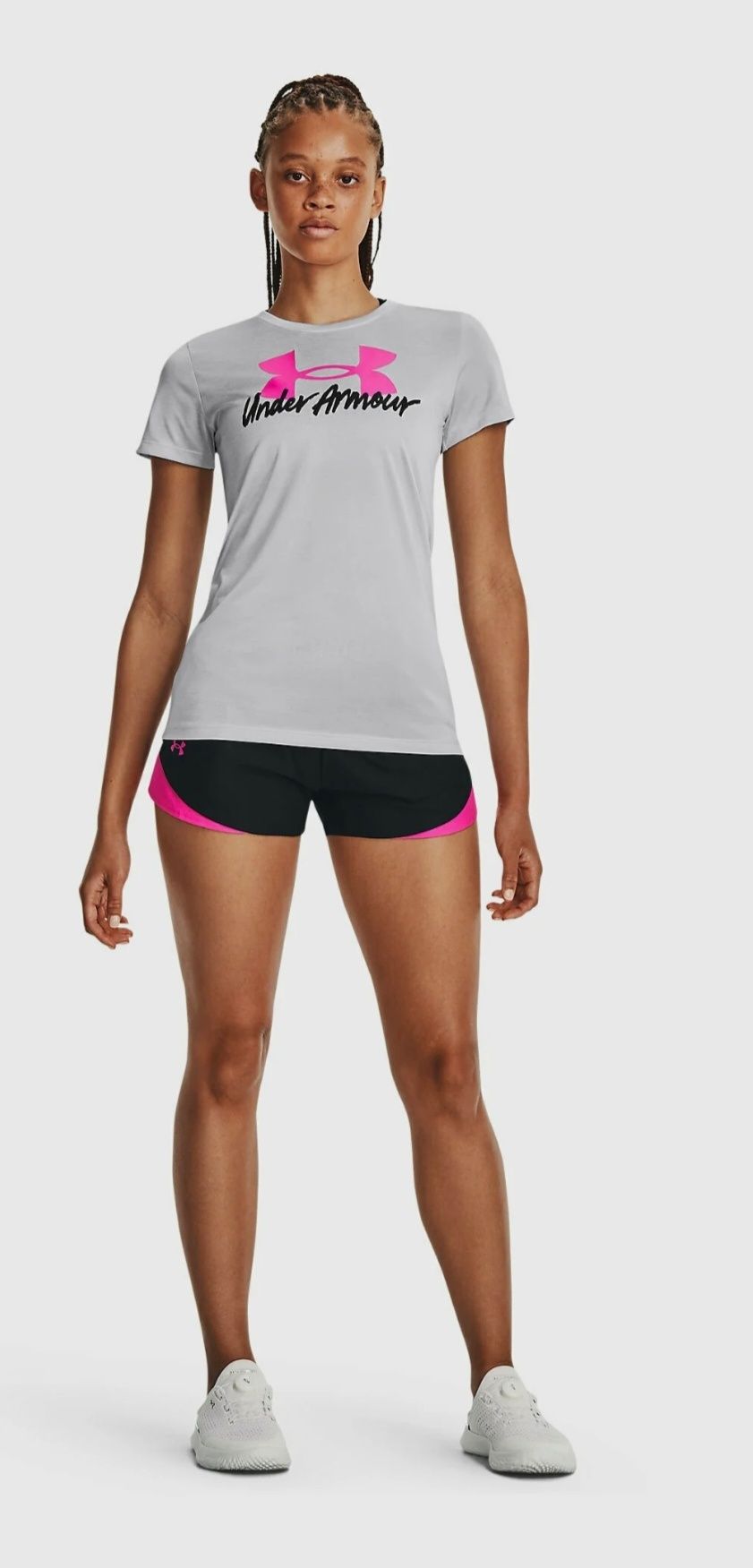 Spodenki damskie szorty fit fitness krótkie Under Armour USA
z różowym