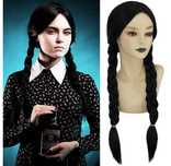 peruka Wednesday Addams - dla kobiet i dziewcząt, naturalny wygląd