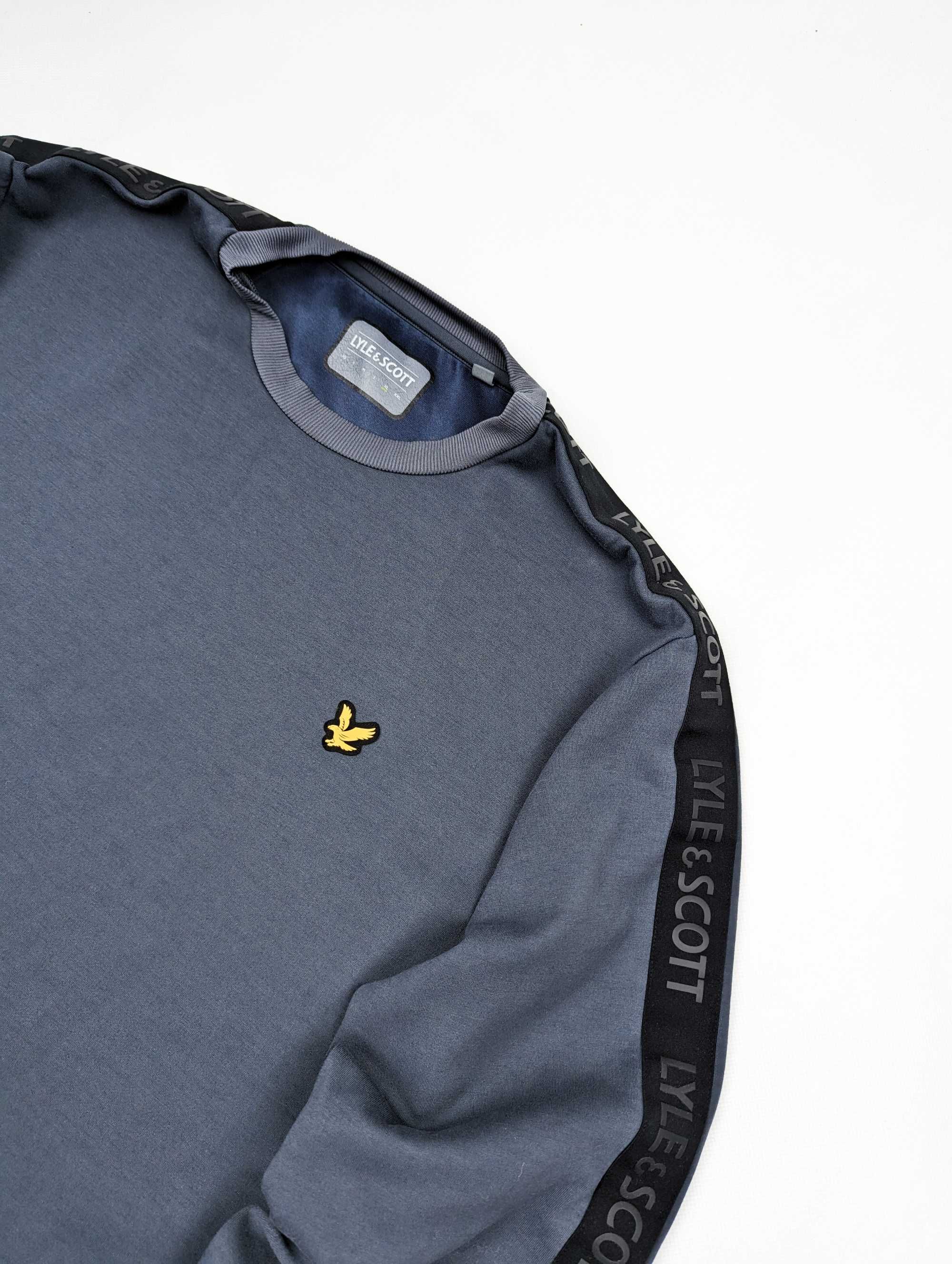 Lyle & Scott szara bluza z lampasami XL logo