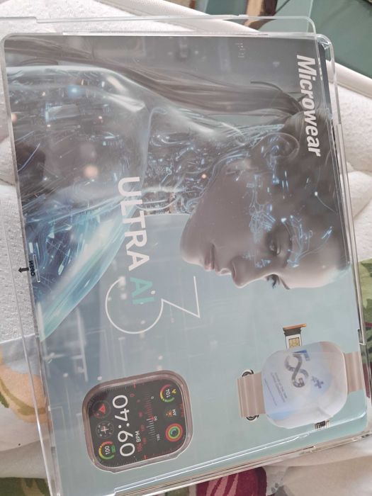 Smartwatch ecrã amoled + 5 braceletes e capa protetora